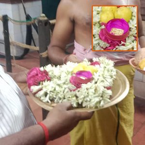 Gold Plated Parigaram for Temple Pooja